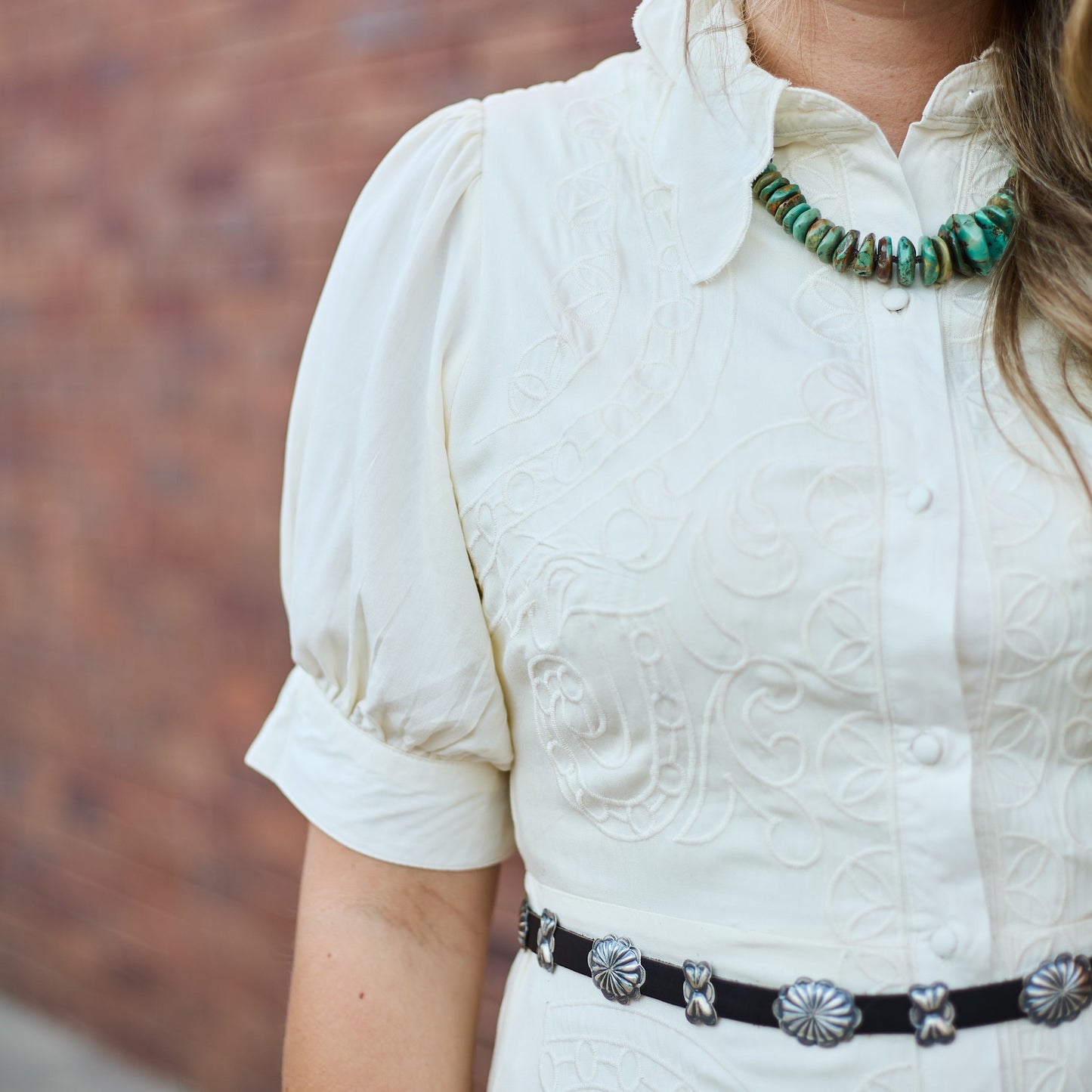 IVORY EMBROIDERED DRESS