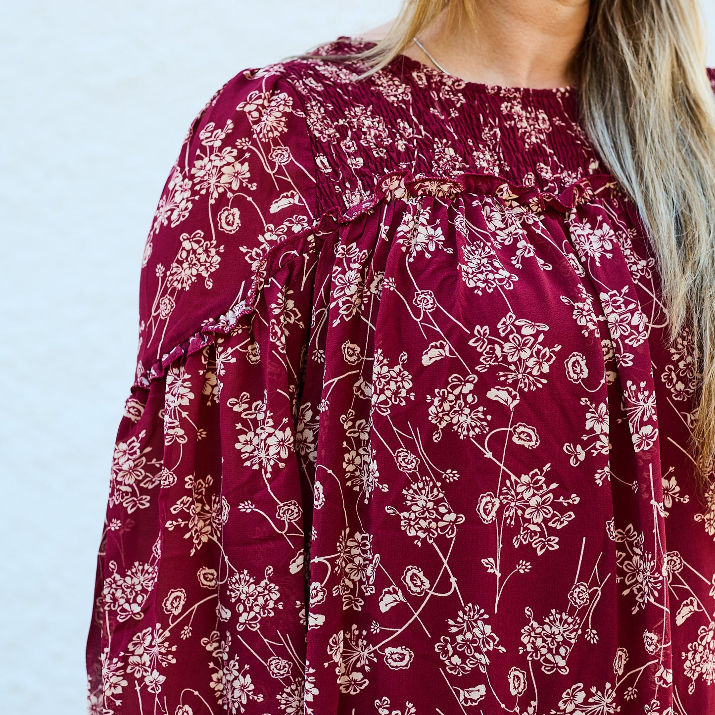 RED FLORAL BABYDOLL DRESS