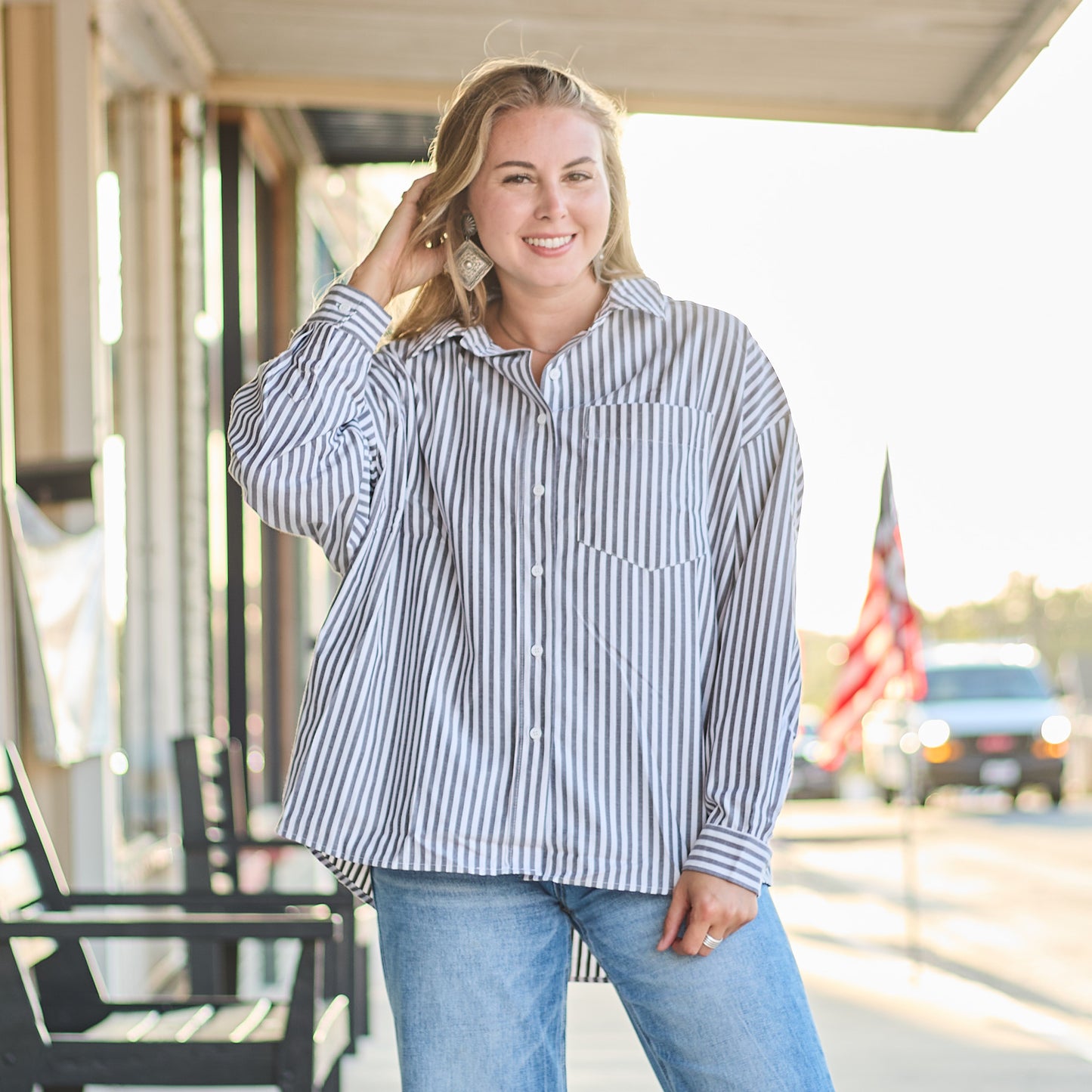 STRIPED BUTTONDOWN OVERSIZED SHIRTS