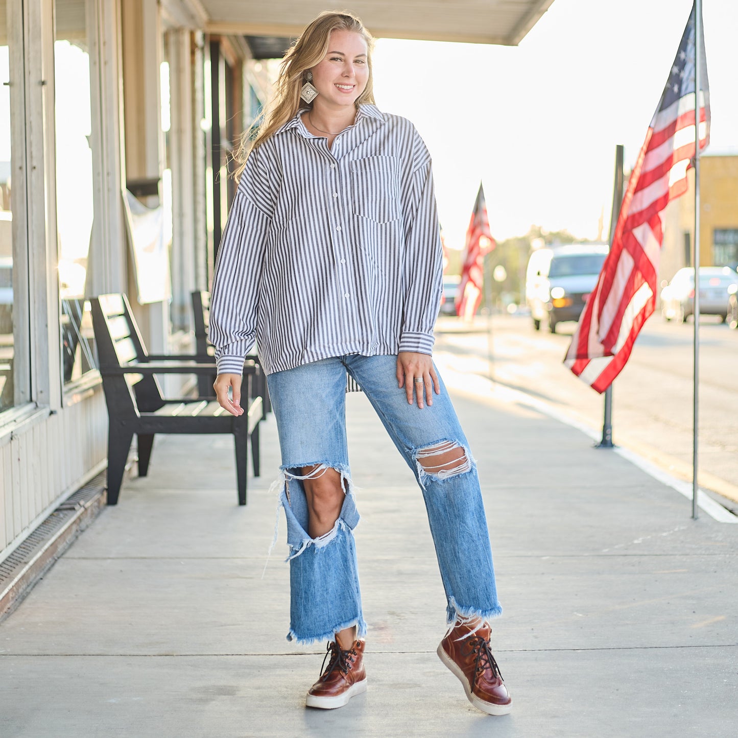 STRIPED BUTTONDOWN OVERSIZED SHIRTS