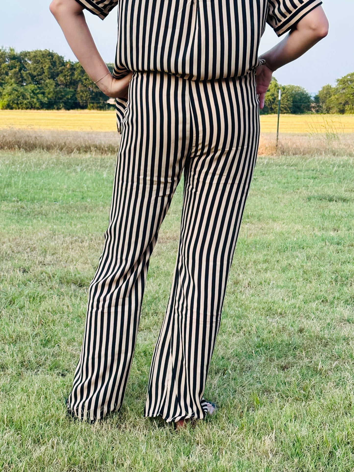 BIAS STRIPE PRINT PANTS